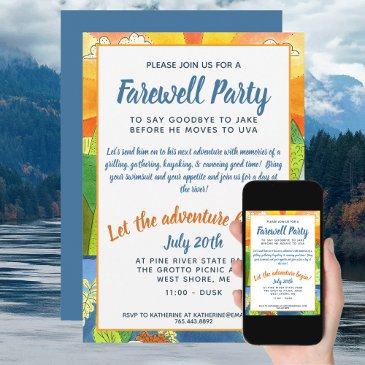 let the adventure begin farewell party invitation