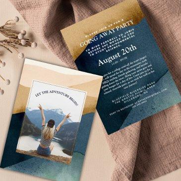 let the adventure begin grad photo farewell invitation