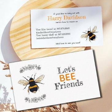 let's bee friends play date kids business calling invitations