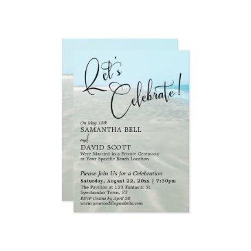 let's celebrate rippled sand aqua water qr code invitation