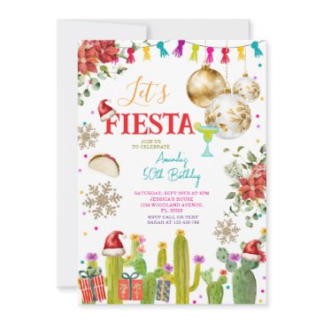 let's fiesta christmas mexican 50th birthday party invitation