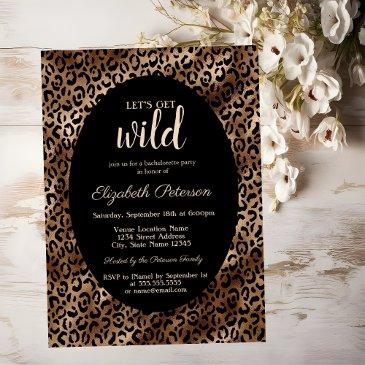 let's get wild leopard print elegant bachelorette invitation