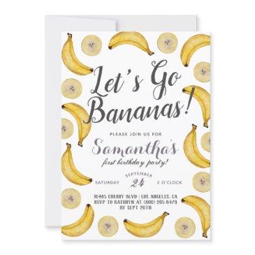 let's go bananas birthday invitation