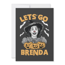 Small Let's Go Brenda Spooky Halloween Kamala Harris Holiday Invitations Front View