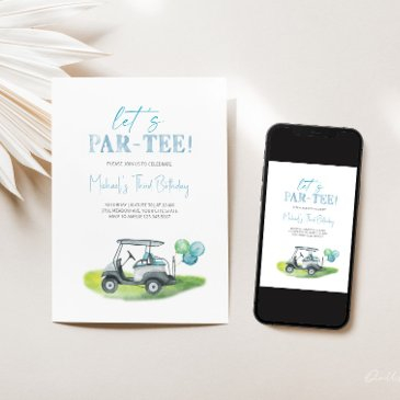 let's par-tee mini golf boy birthday invitation