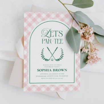 let's par-tee modern golf birthday invitation