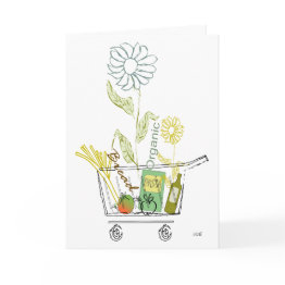 Small Let's Party Eat Drink Funny Organic Food Invite Front View