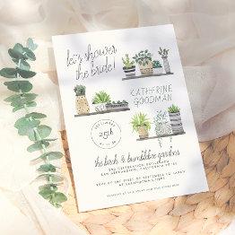Small Let's Shower The Bride | Modern Boho Houseplants Invitation Front View