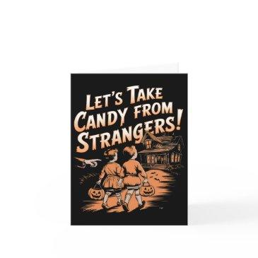 let's take candy from strangers vintage halloween invitations