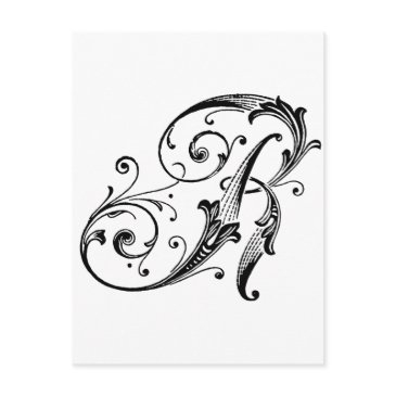 letter r monogram postinvitations