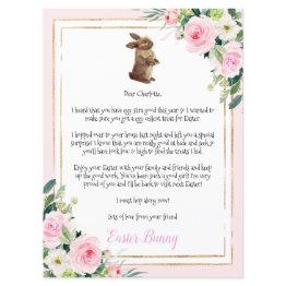 Small Letter To Child From The Easter Bunny Invitation Front View
