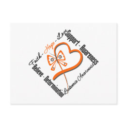Small Leukemia Faith Hope Love Butterfly Postinvitations Front View