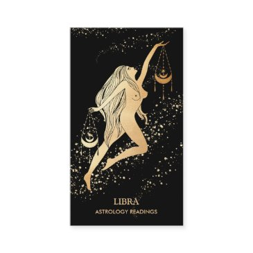 *~* libra zodiac astrology reading gold black business invitations