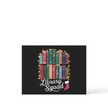 library squad christmas book lovers team reading holiday postinvitations