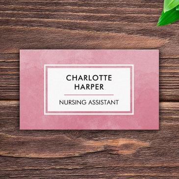 licensed medical nursing assistant pink watercolor business invitations