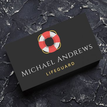 lifeguard float life buoy pool beach simple gray business invitations
