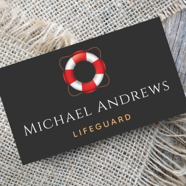 lifeguard life preserver ring simple minimalist business invitations