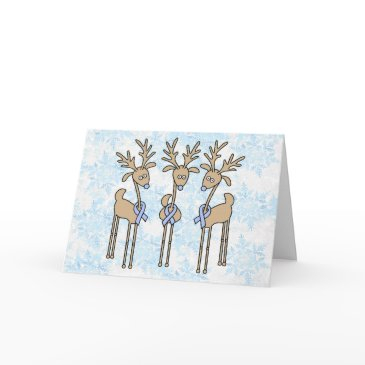 light blue ribbon reindeer holiday invitations