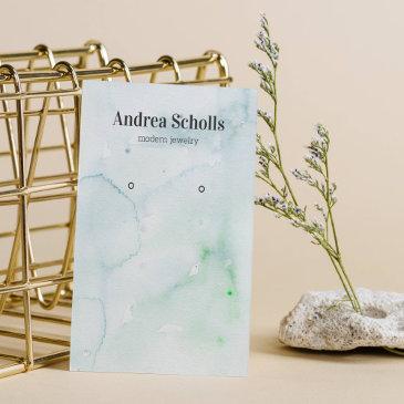 light green watercolor jewelry earring display business invitations