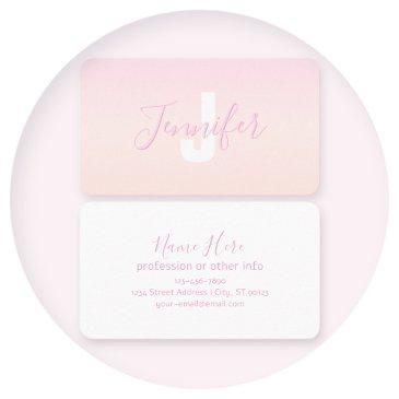light pink & peach gradient ombre name & monogram business invitations