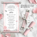 light pink silver quince diy scroll invitations