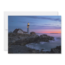 Small Lighthouses | Cape Elizabeth Maine Lighthouse Thank You Invitations Front View