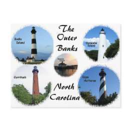 Small Lighthouses Of The Outer Banks Postinvitations Front View
