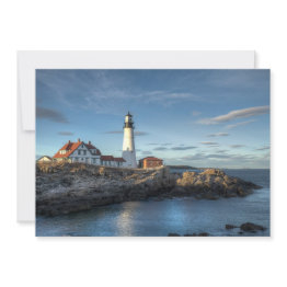 Small Lighthouses | Portland Head Light Lighthouse Thank You Invitations Front View