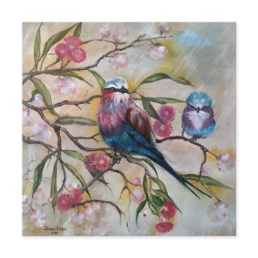 lilac breasted roller with baby invitations