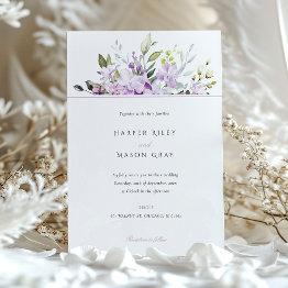 Small Lilac Wedding Invitation Front View