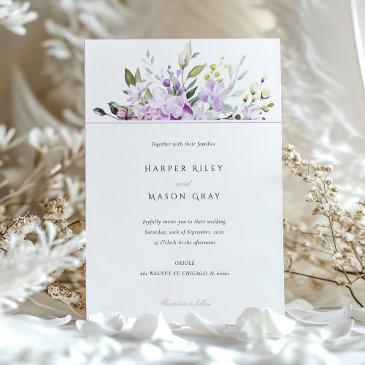 lilac wedding invitation