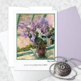 Small Lilacs In Window Mary Cassatt Blank Invitations Front View