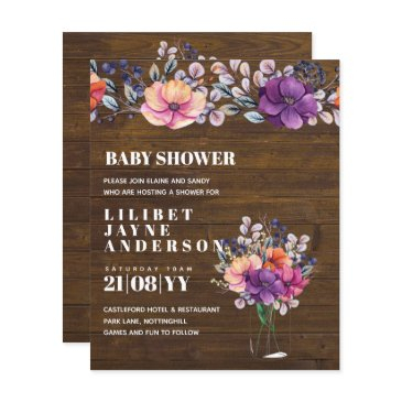lilibet baby shower invite - rustic orange purple