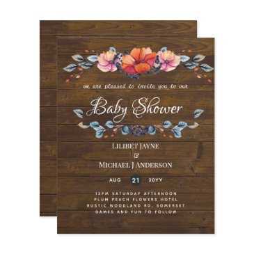 lilibet baby shower invite - rustic orange purple