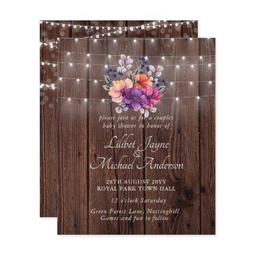 lilibet baby shower invite - rustic orange purple