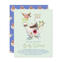 Small Lilibet Tea Party Shower Invite Fit For Princess Front View