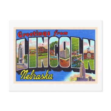 lincoln nebraska ne vintage large letter postinvitations