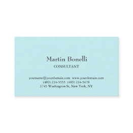 Small Linen Unique Classical Simple Green Blue Business Invitations Front View