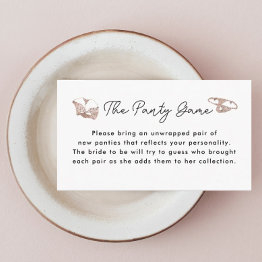 Small Lingerie Bridal Shower The Panty Game Invitations Front View