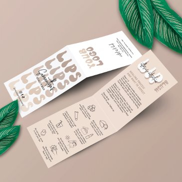 lip blush care instructions retro beige logo pmu business invitations