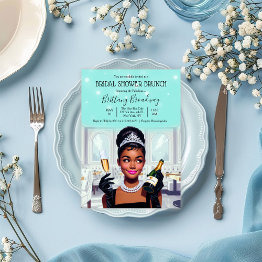 Small Little Black Dress Bride & Co Glam Bridal Shower Invitation Front View