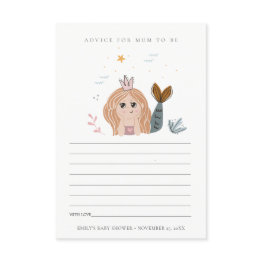Small Little Blush Mermaid Advise For Mum Baby Shower Enclosure Invitations Front View