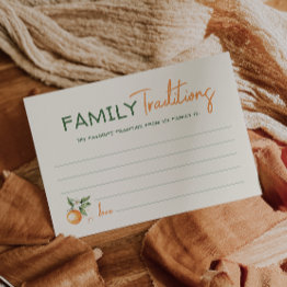 Small Little Cutie Baby Shower Family Traditions Invitations Front View