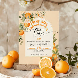 Small Little Cutie Gender Reveal Invitation Front View