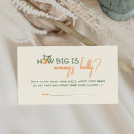 Small Little Cutie How Big Is Mommys Belly Game Invitations Front View