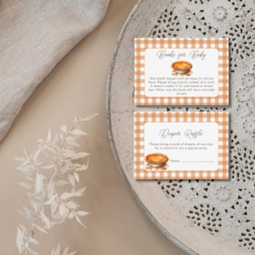 little cutie pie fall pumpkin diaper raffle enclosure invitations