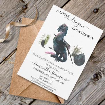 little dragon hatched egg baby shower fantasy invitation