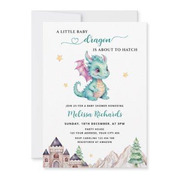 little dragon is about to hatch baby shower invitation