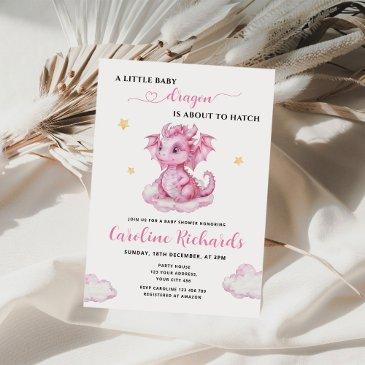 little dragon is about to hatch baby shower invitation