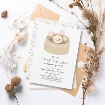 little dumpling gender-neutral 1st birthday invitation